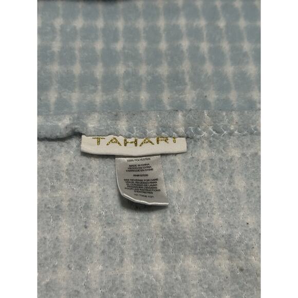 Tahari Blue White Print Baby Blanket Fleece - Picture 7 of 7